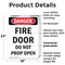 Signmission Fire Door Do Not Prop Open Danger Sign, Plastic, 18in W x 24in L, 2PK OS-2PACK-DS-P-1824-V-2147 - alternate 2
